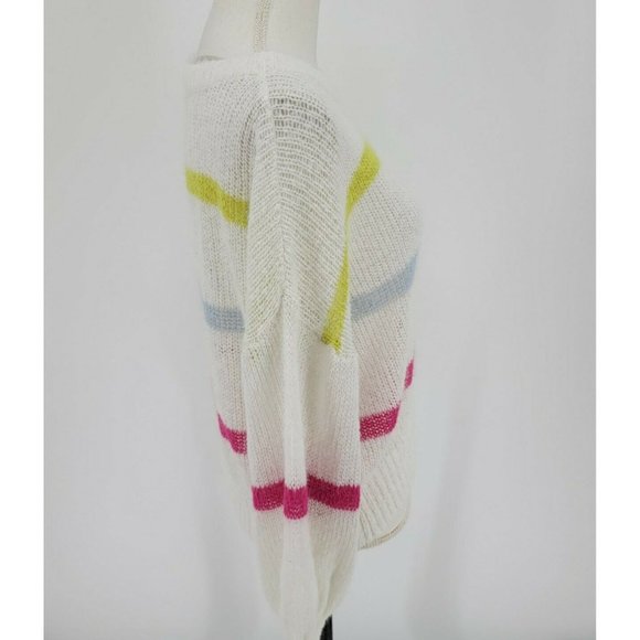 Wild Fable Striped Crewneck Pullover Cropped Multicolor Sweater Open Knit Small - Picture 4 of 7